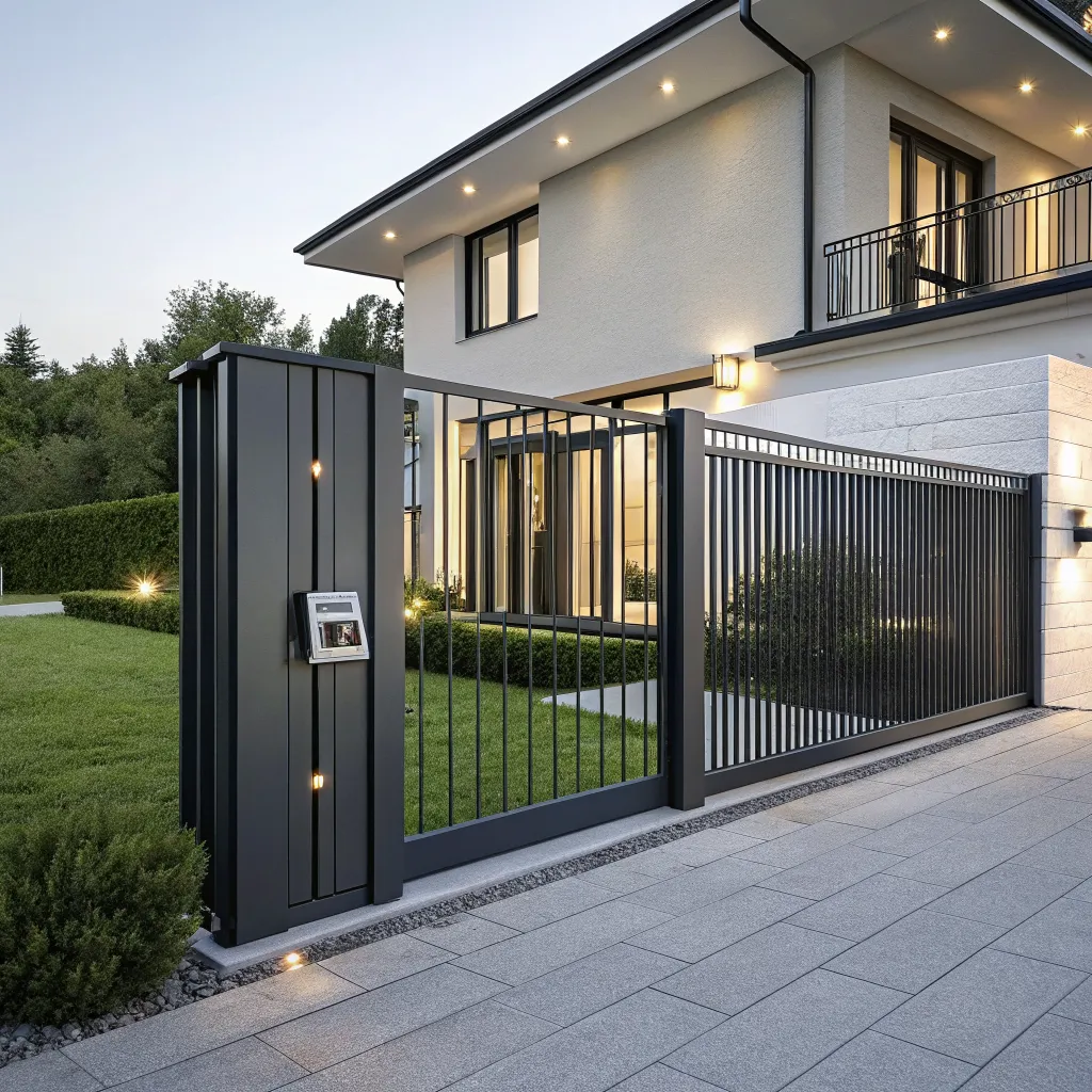 Modern automated sliding and swing gate installation